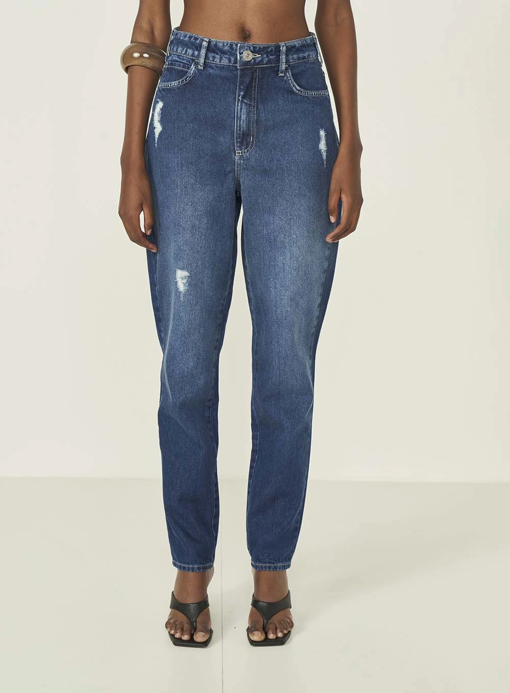 Calca Jeans Feminina Mom Madrid Índigo