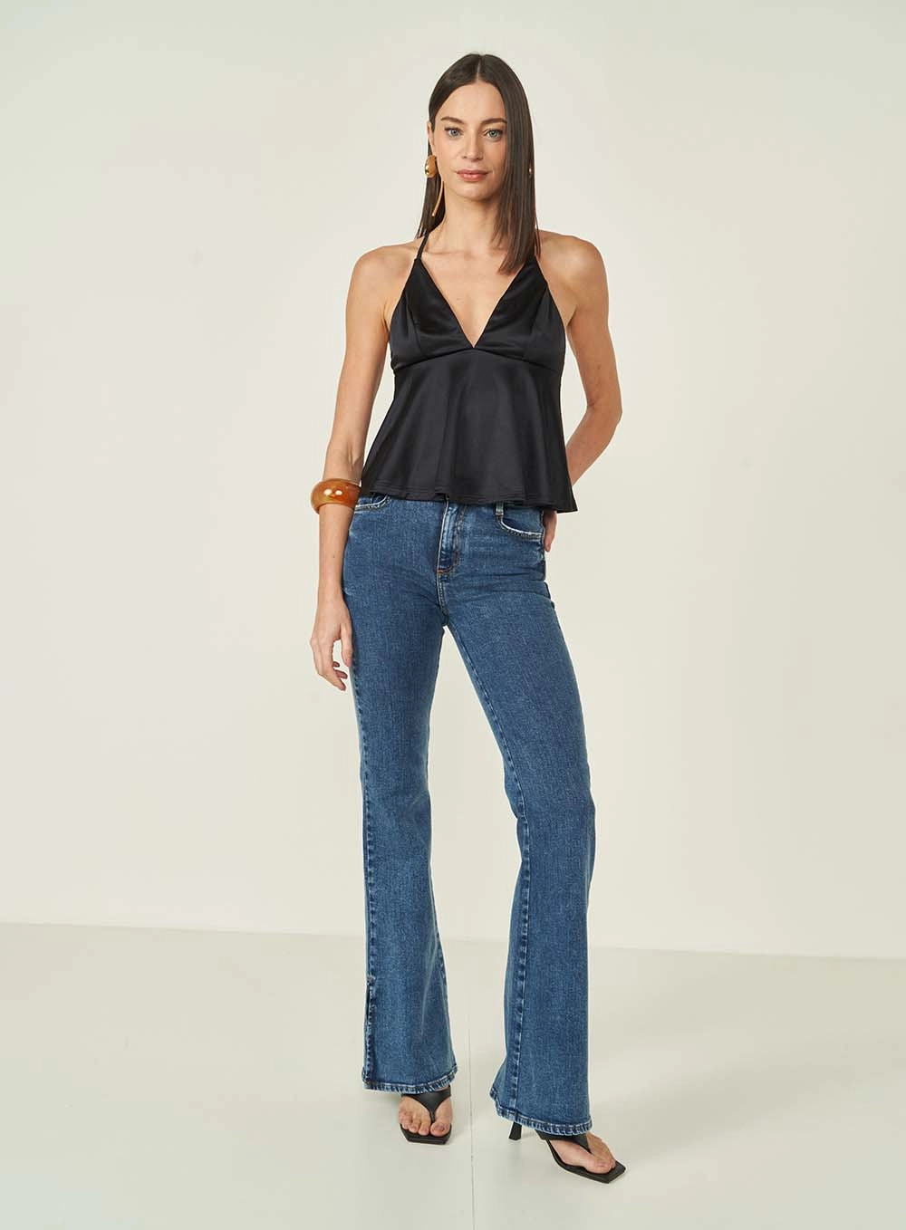 Calca Jeans Feminina Flare Nova York Índigo