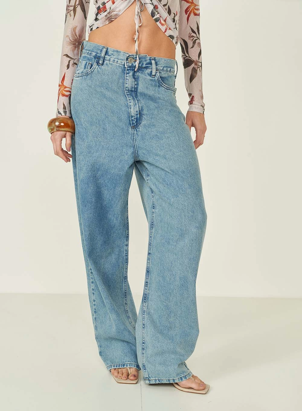 Calca Jeans Feminina Baggy California Índigo