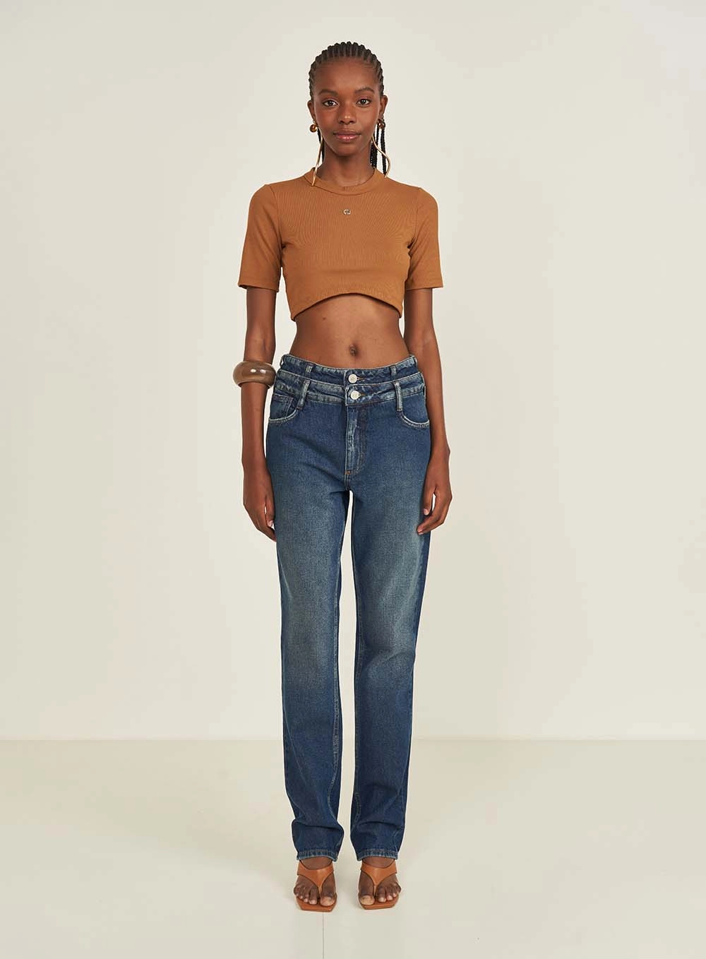 Calca Jeans Feminina Reta Roma Índigo