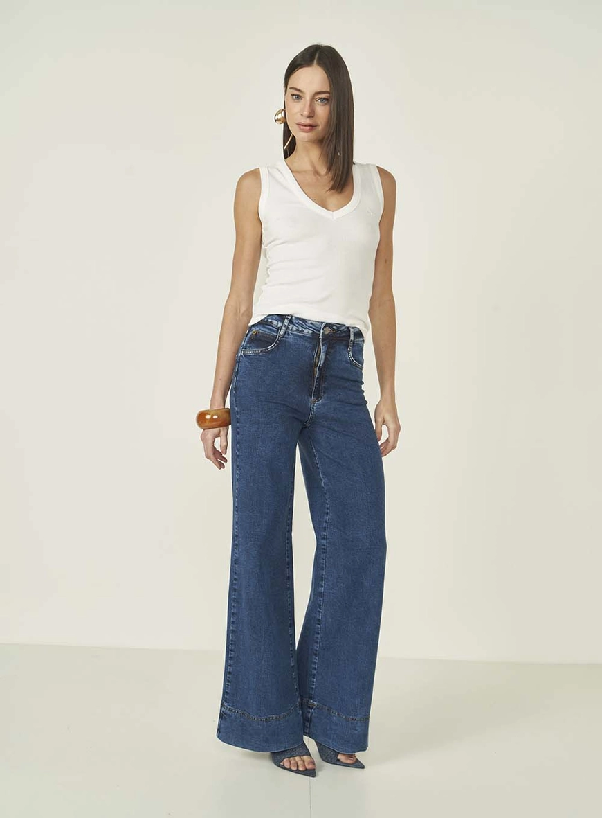 Calça Jeans Pantalona Lisboa