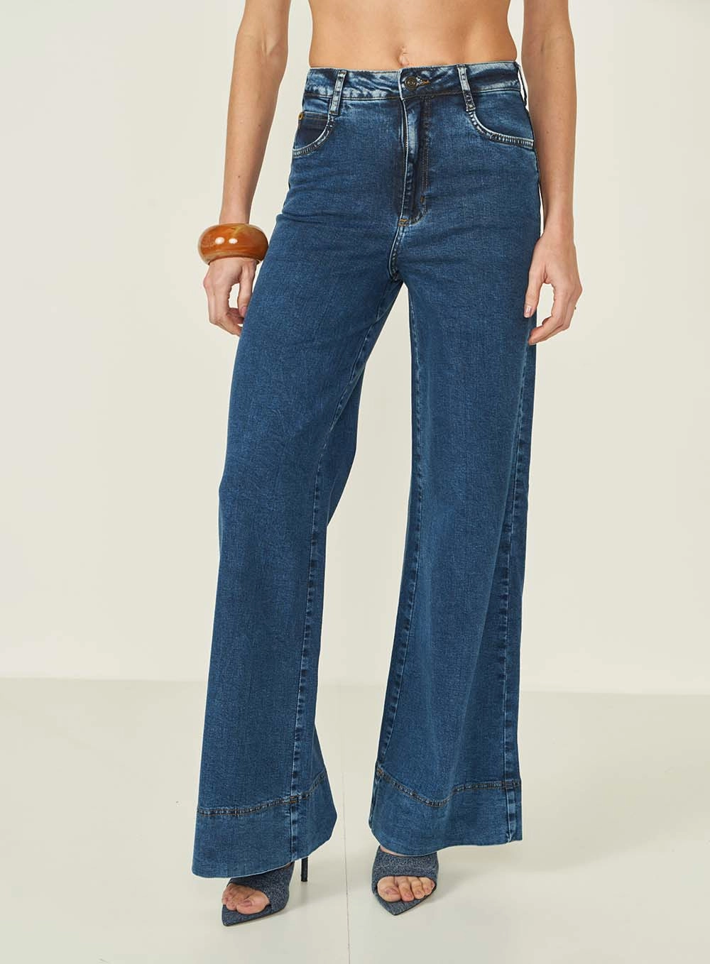 Calça Jeans Pantalona Lisboa Índigo
