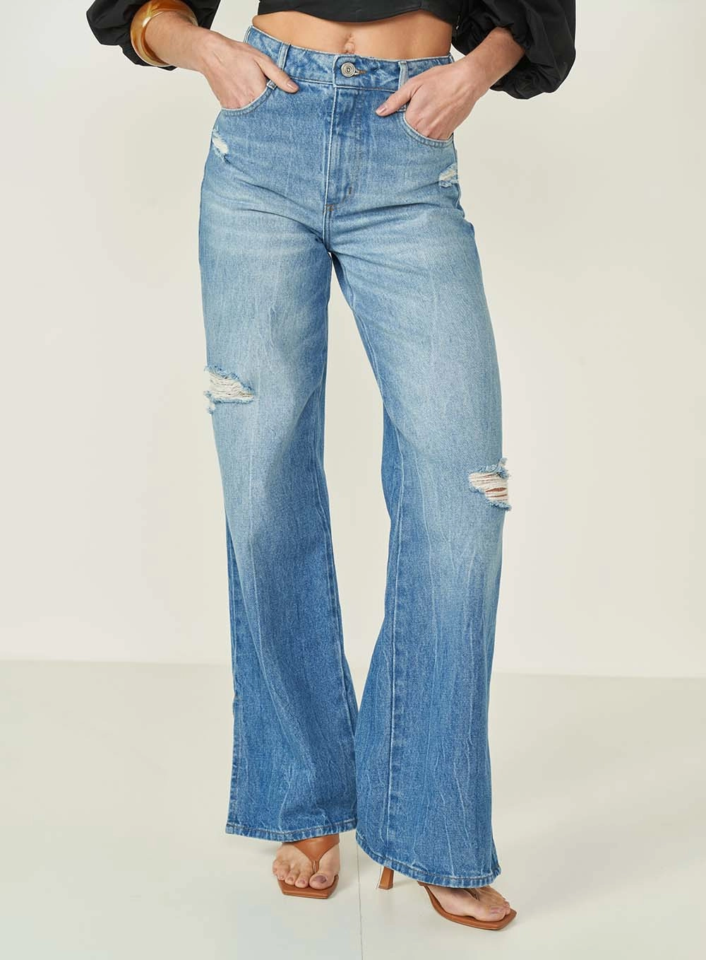 Calça Jeans Wide Leg Berlim Índigo