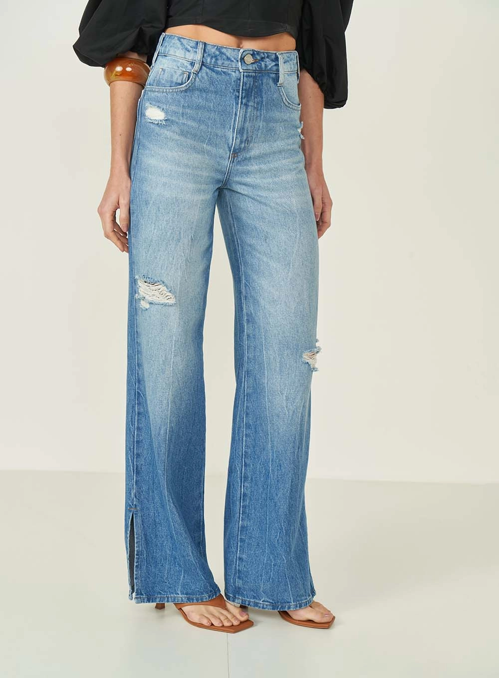 Calça Jeans Wide Leg Berlim Índigo