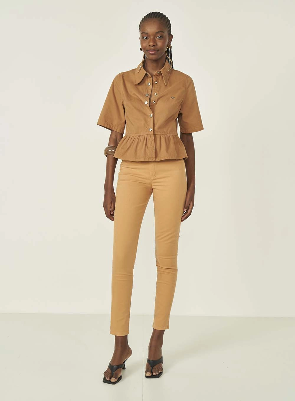 Calca Feminina Skinny Madrid Stretch Bege