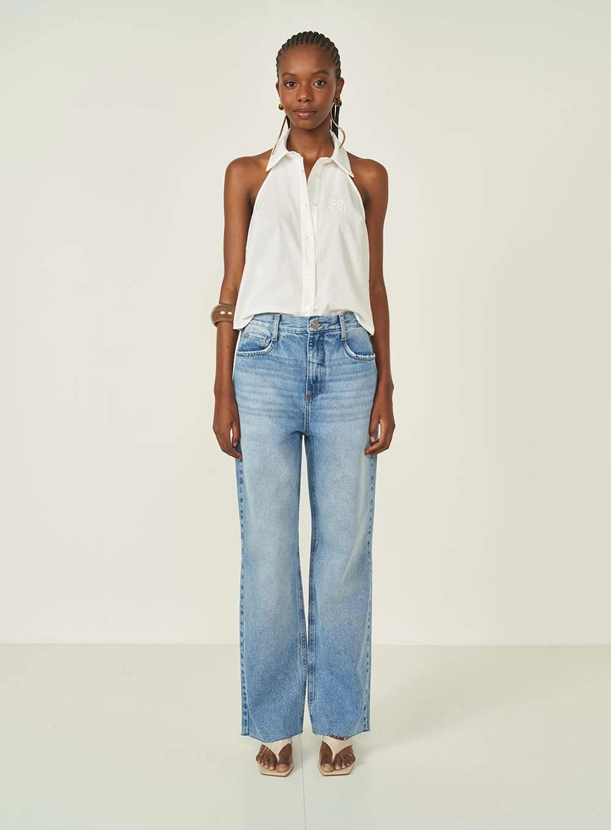 Calca Jeans Feminina Wide Leg Barcelona