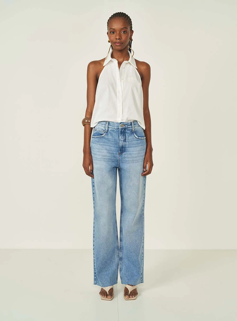 Calca Jeans Feminina Wide Leg Barcelona Índigo