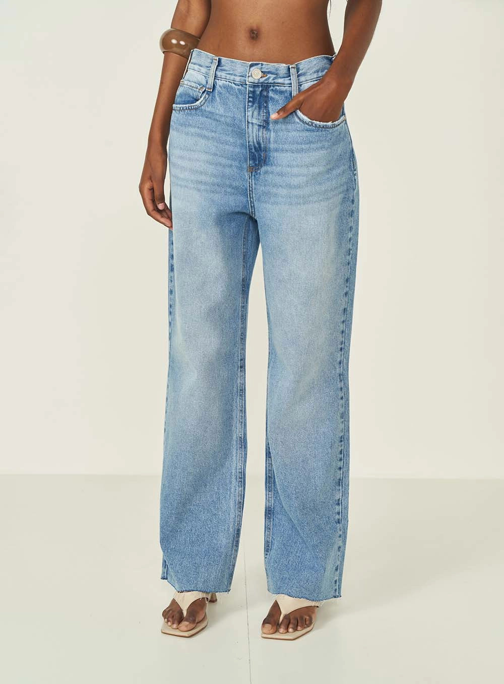 Calca Jeans Feminina Wide Leg Barcelona Índigo