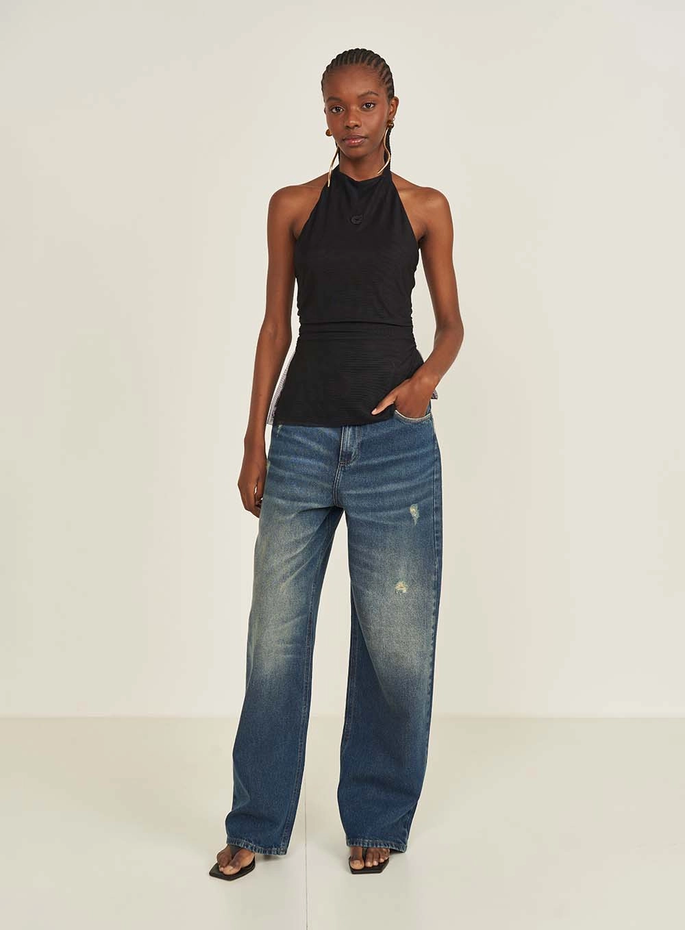 Calca Jeans Feminina Baggy Seul Índigo
