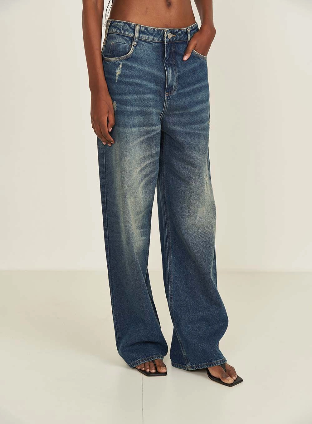 Calca Jeans Feminina Baggy Seul Índigo