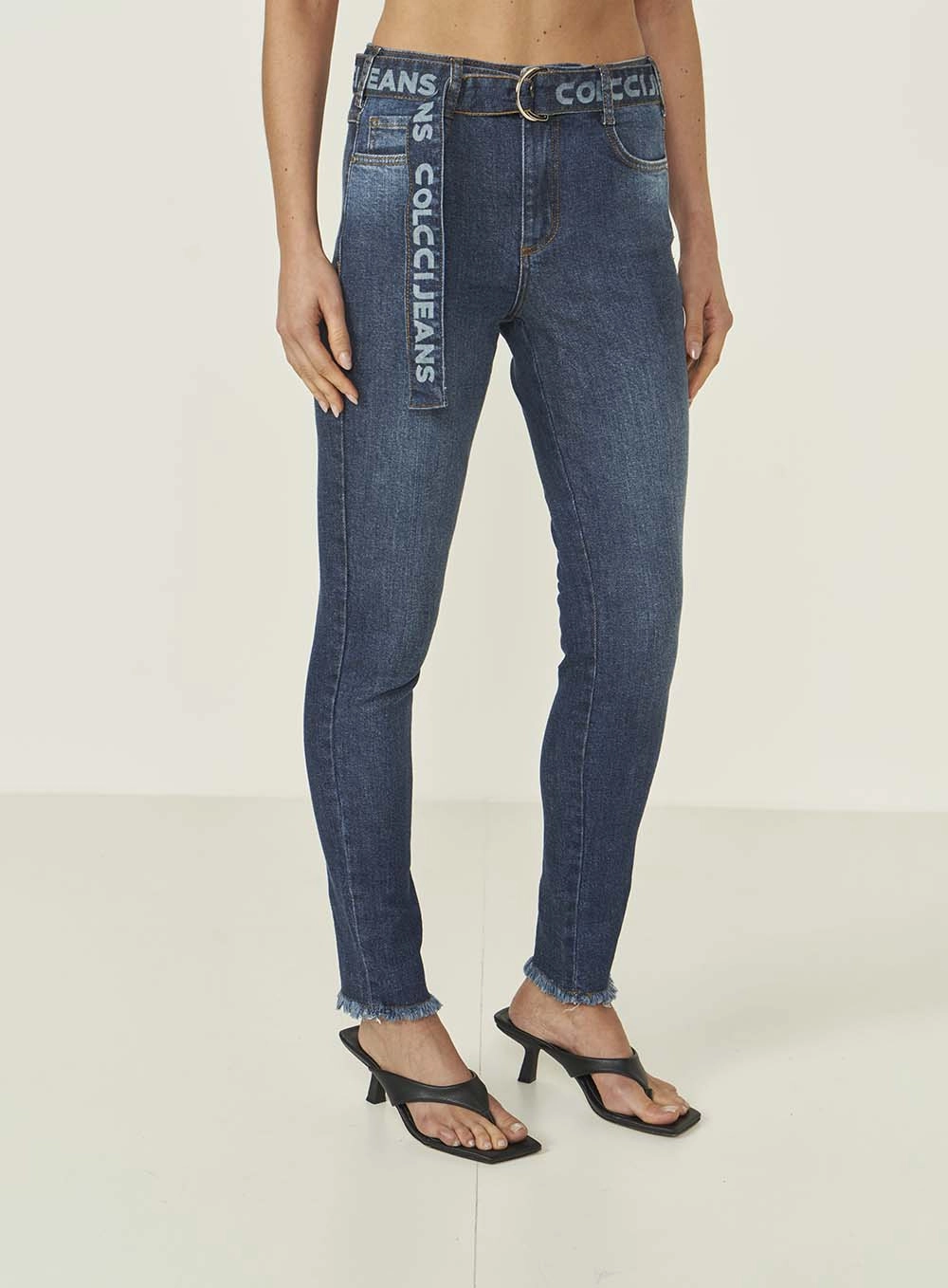 Calça Jeans Skinny Nova York Com Cinto Índigo