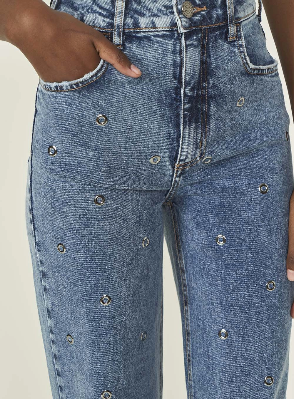 Calca Jeans Feminina Wide Leg Berlim Stretch Índigo