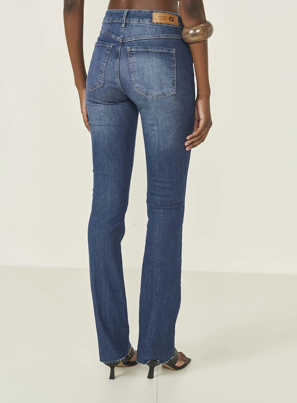Calça Jeans Nova York Reta Com Lenço Índigo