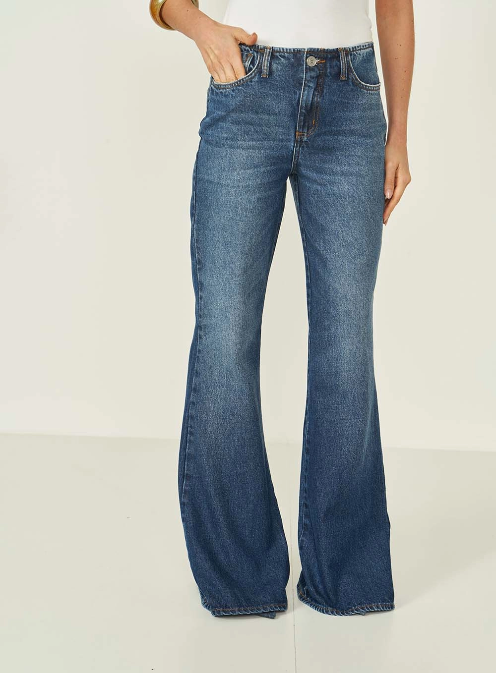Calca Jeans Feminina Flare Roma Índigo