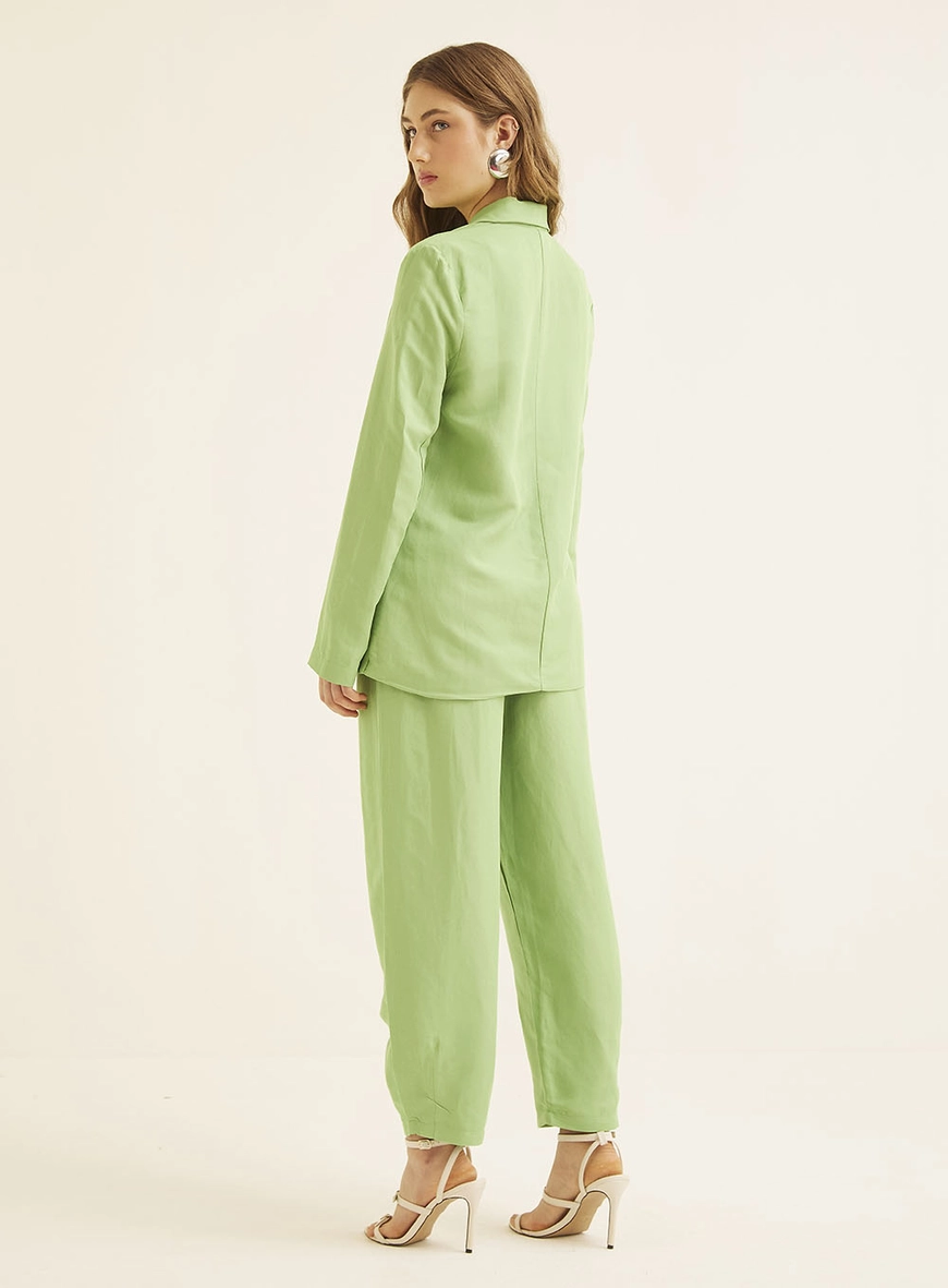 Blazer Alfaiataria De Linho Verde 5