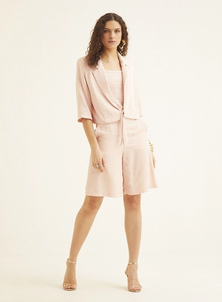 Blazer Alfaiataria Curto Com Amarração