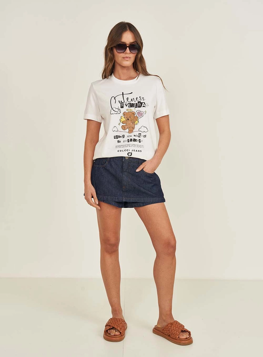 Short Saia Jeans Curto Cancun