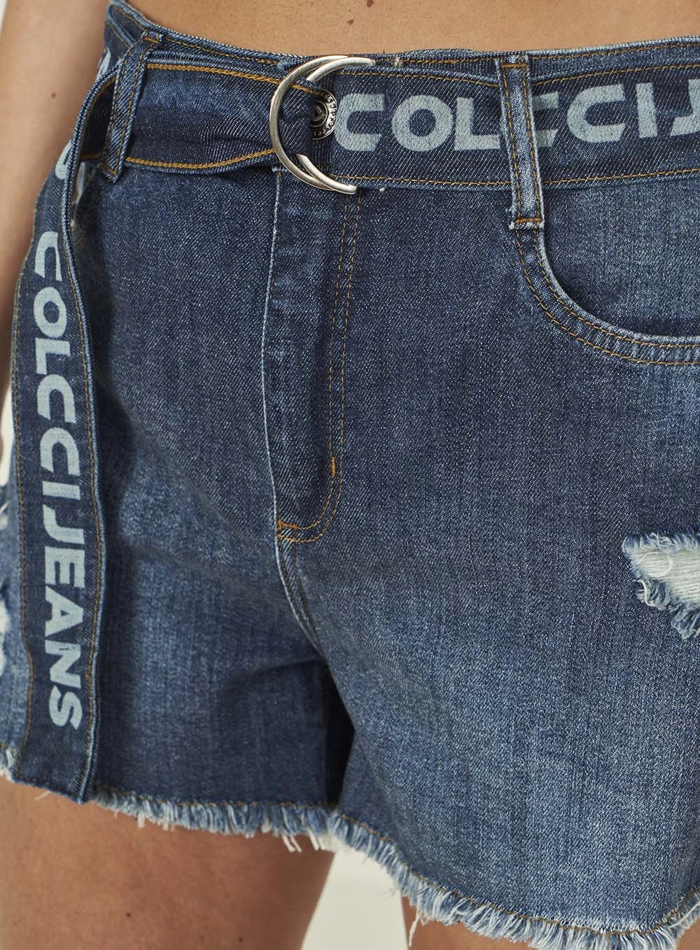 Short Jeans Cancun Com Faixa Índigo