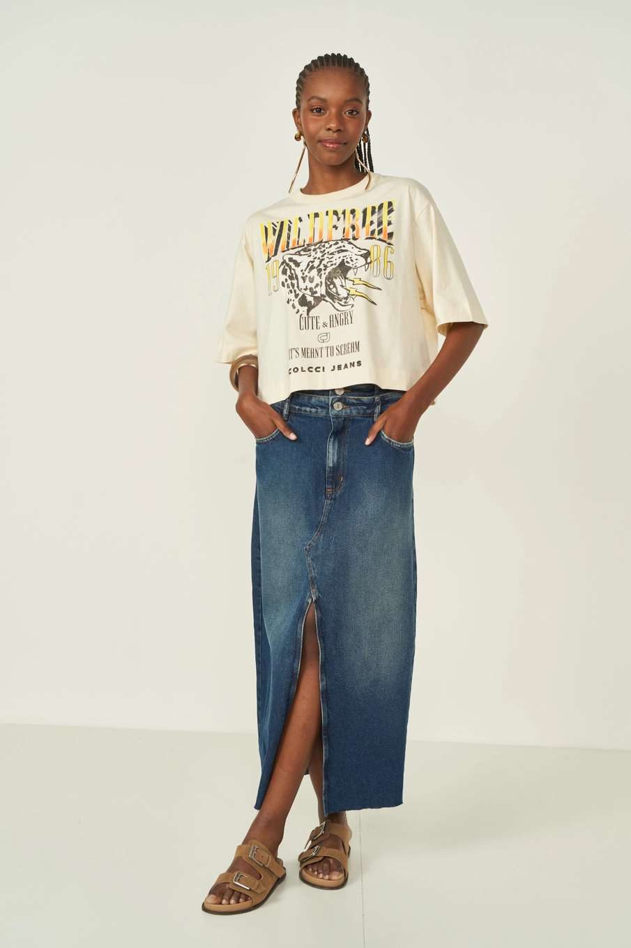 Saia Jeans Índigo