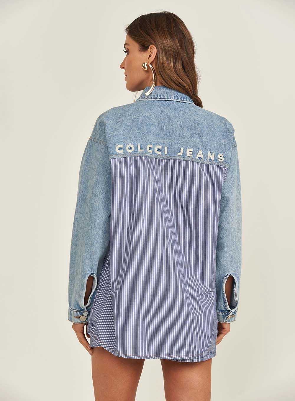 Camisa Jeans Feminina Loose Índigo