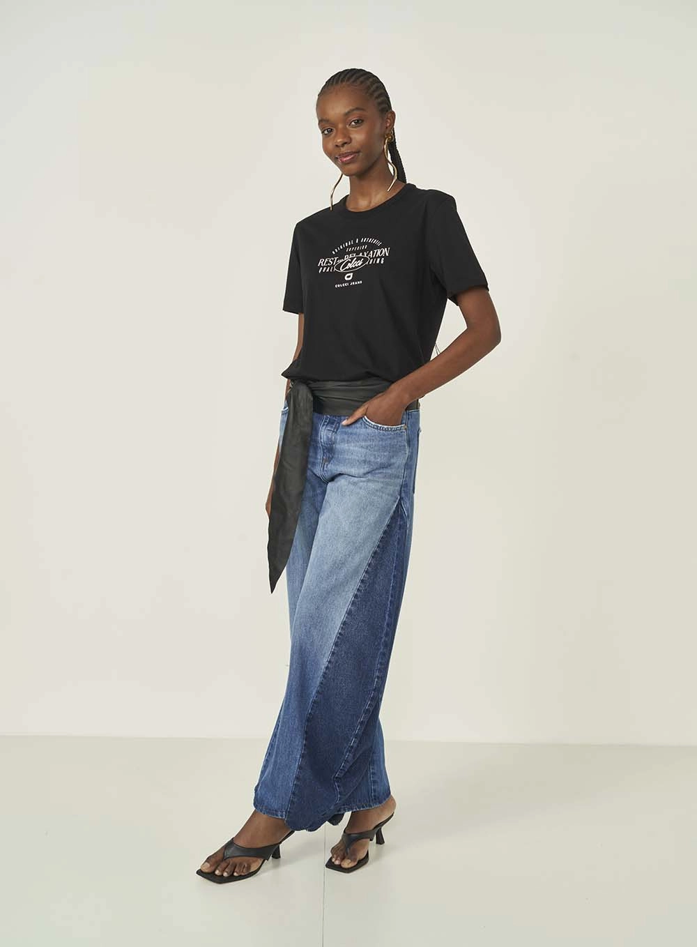 Camiseta Feminina Boy De Malha Preto