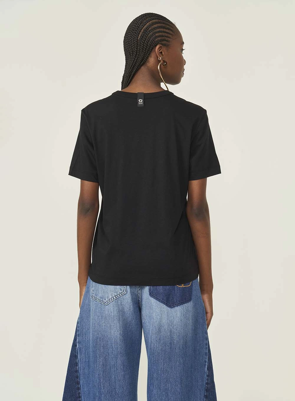 Camiseta Feminina Boy De Malha Preto