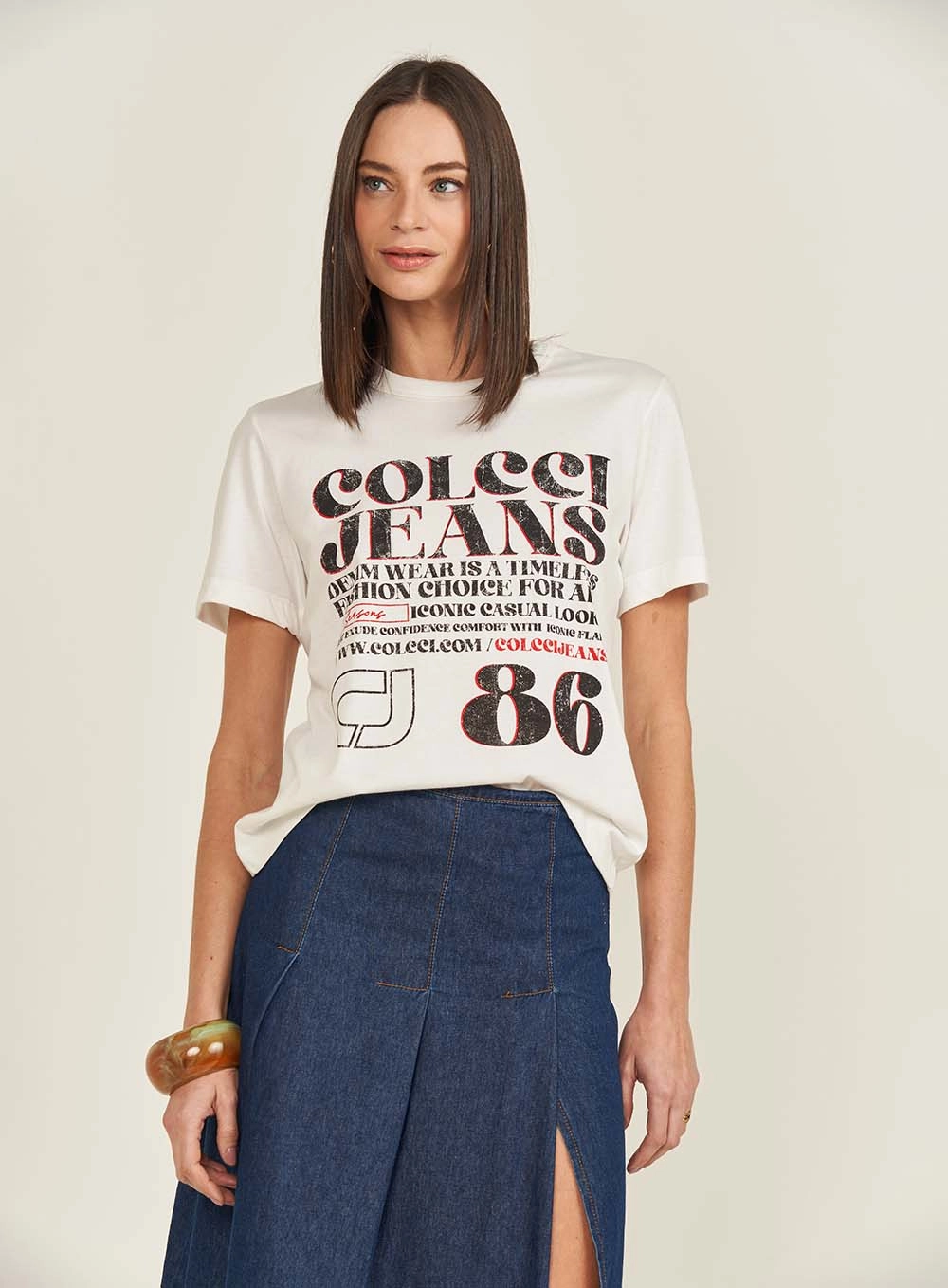 Camiseta Colcci Jeans Off Shell