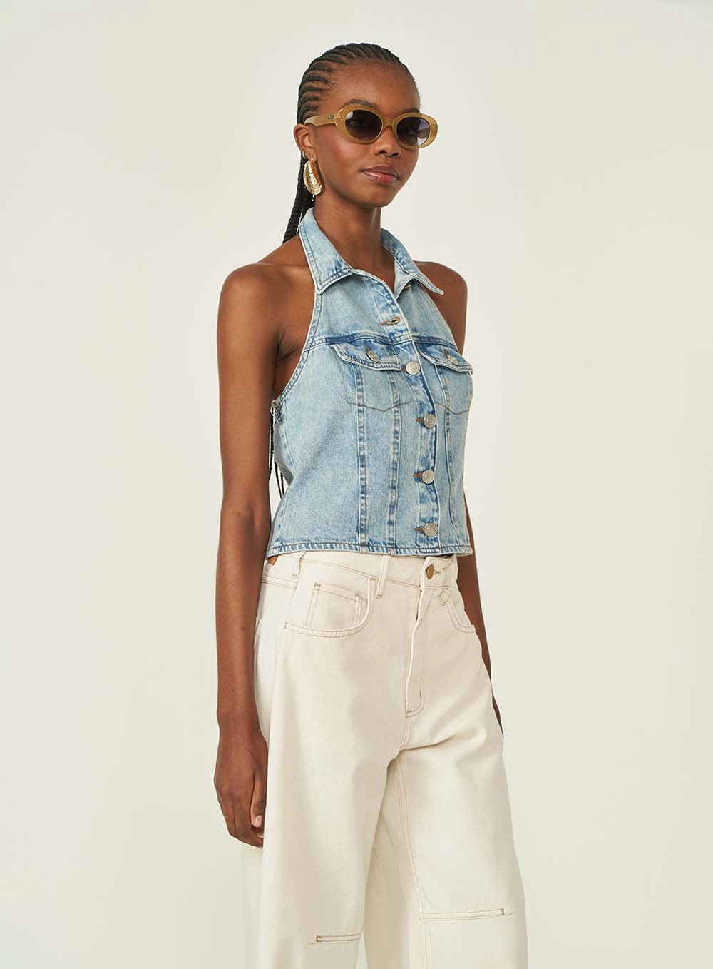 Blusa Jeans Feminina Frente Única Índigo