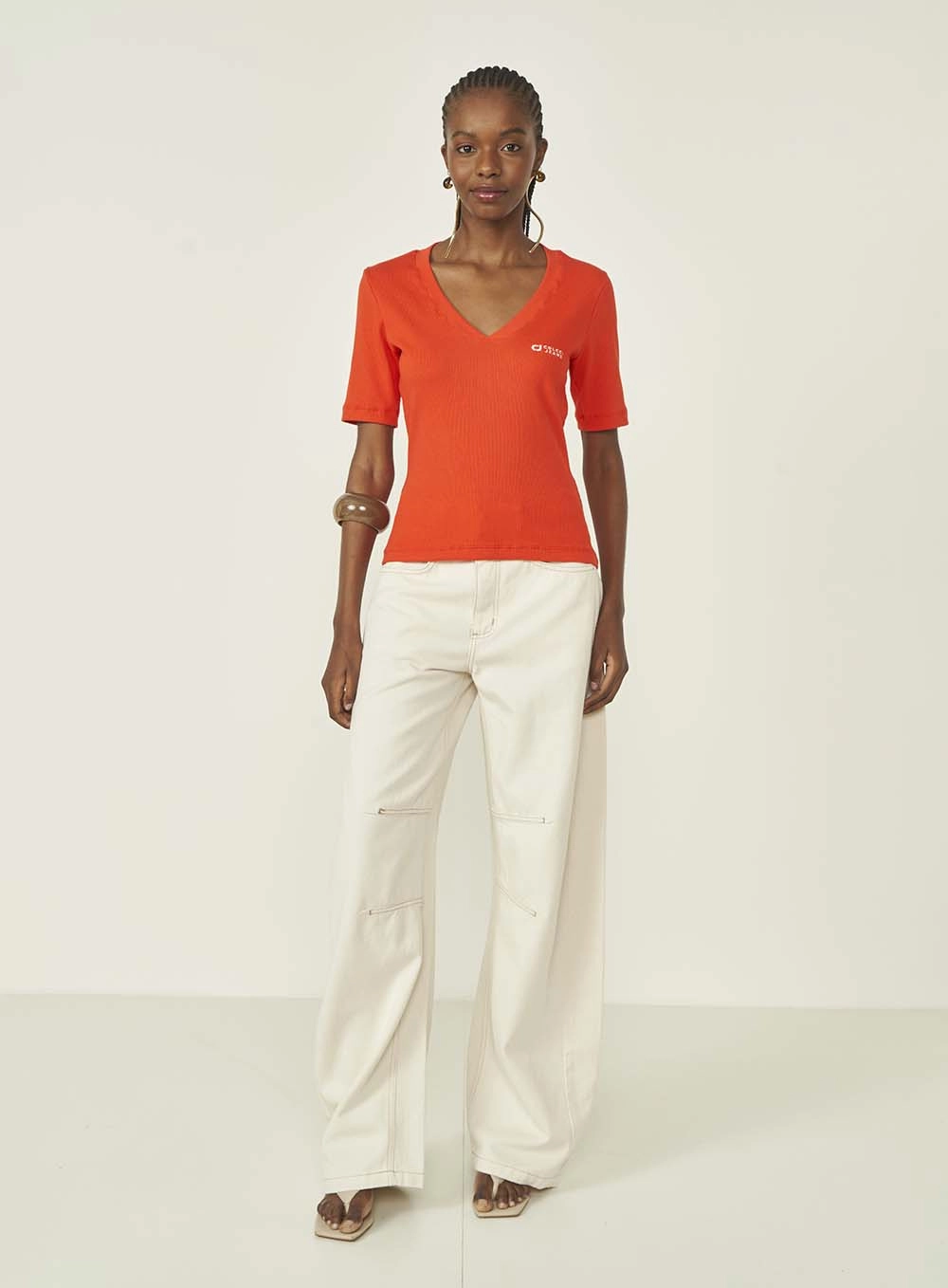 Blusa Canelada Laranja