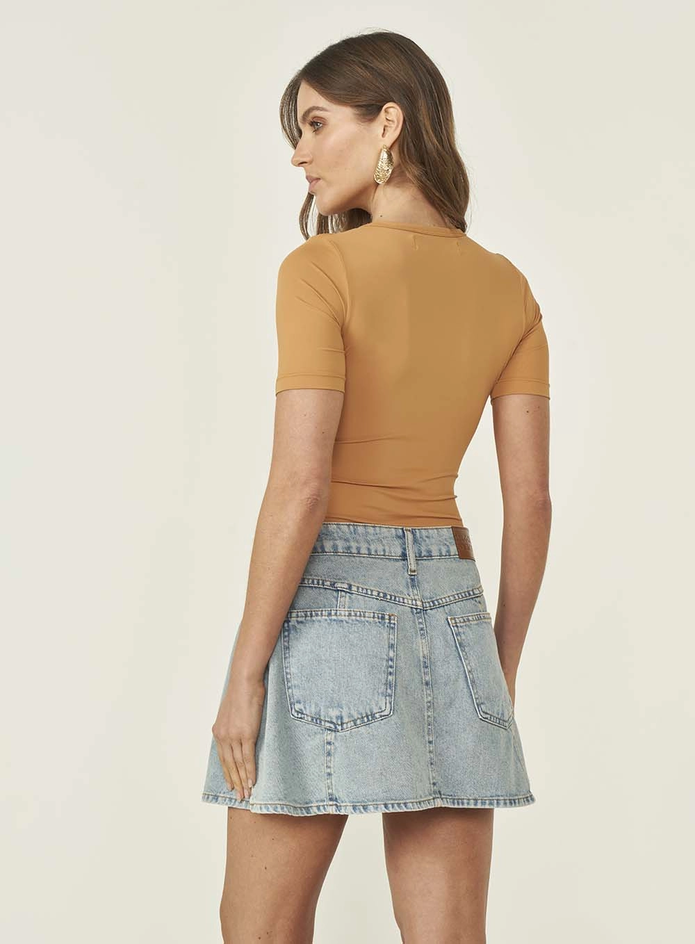 Blusa Feminina Slim Malha Bege