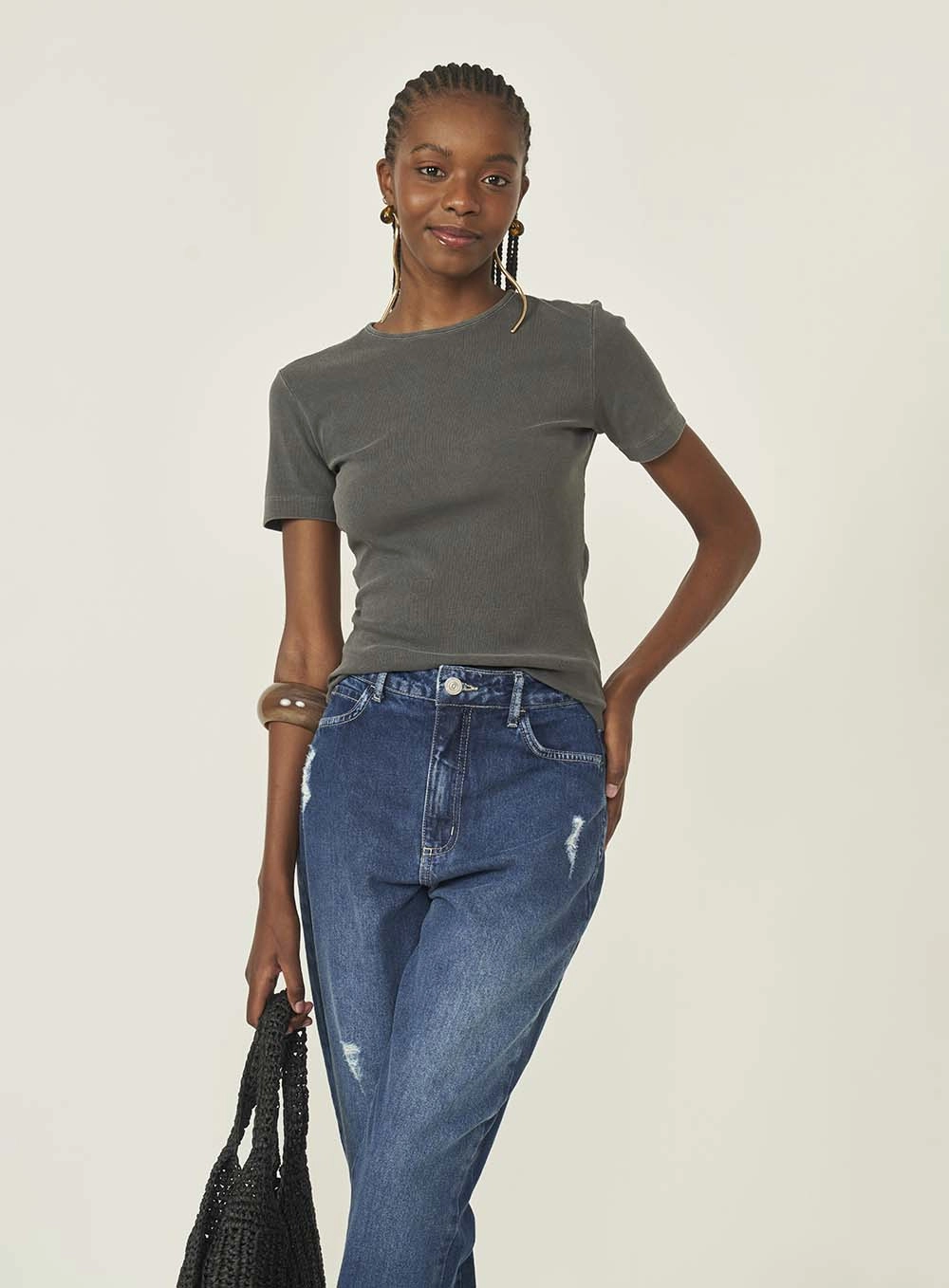 Blusa Canelada Preto
