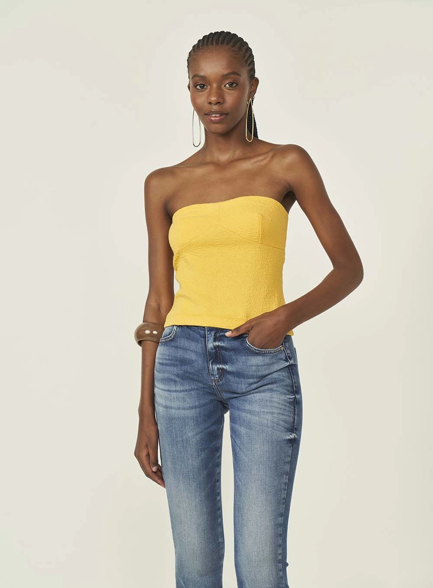 Blusa Feminina Slim Sem Alças