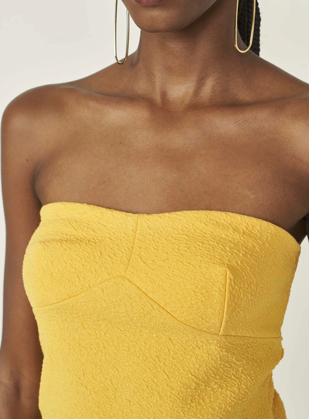 Blusa Feminina Slim Sem Alças Amarelo