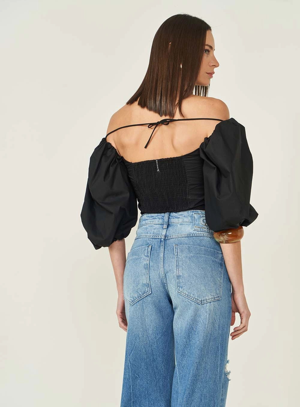 Blusa Feminina Ombro Único Preto