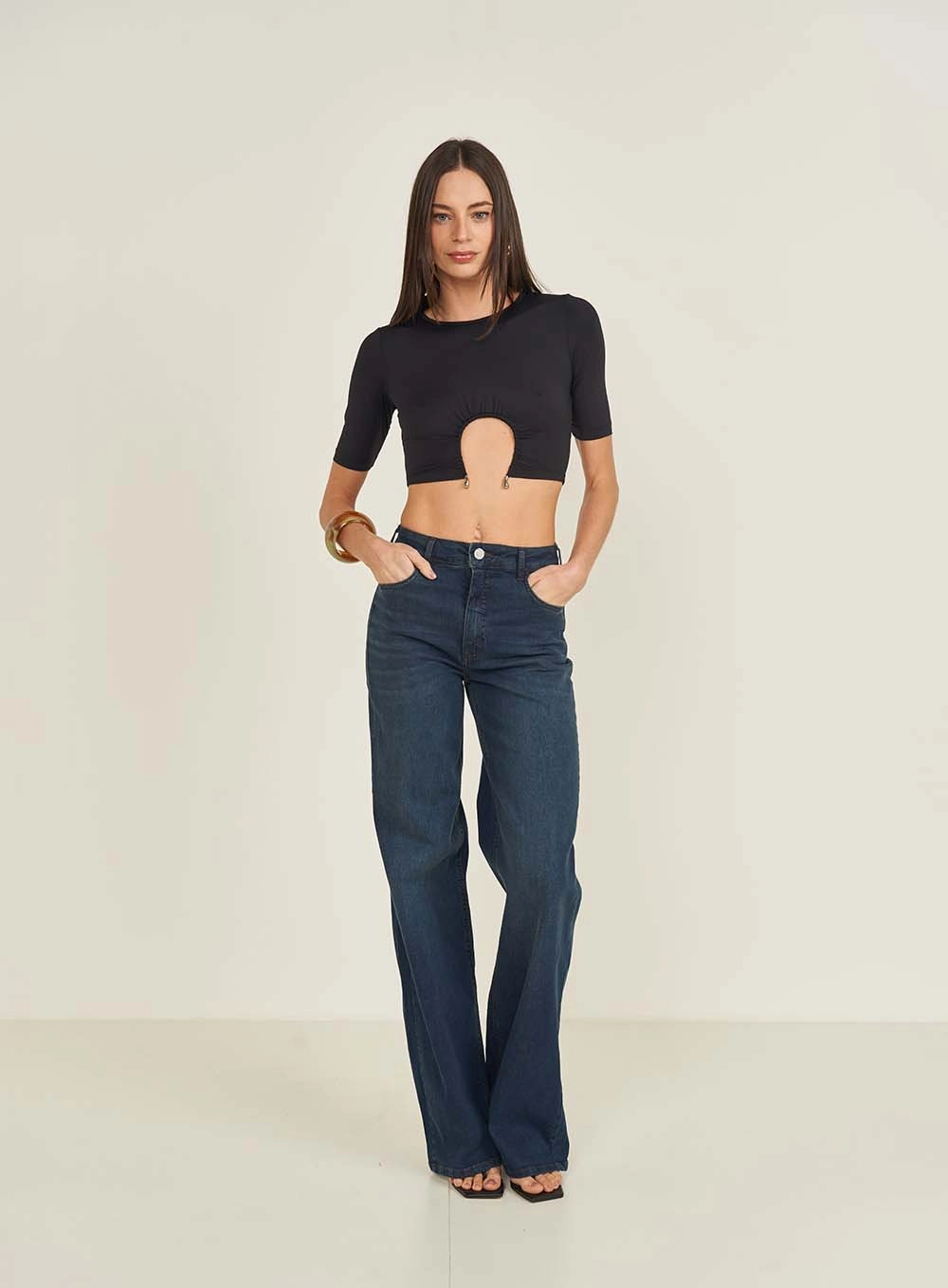 Blusa Feminina Slim Preto