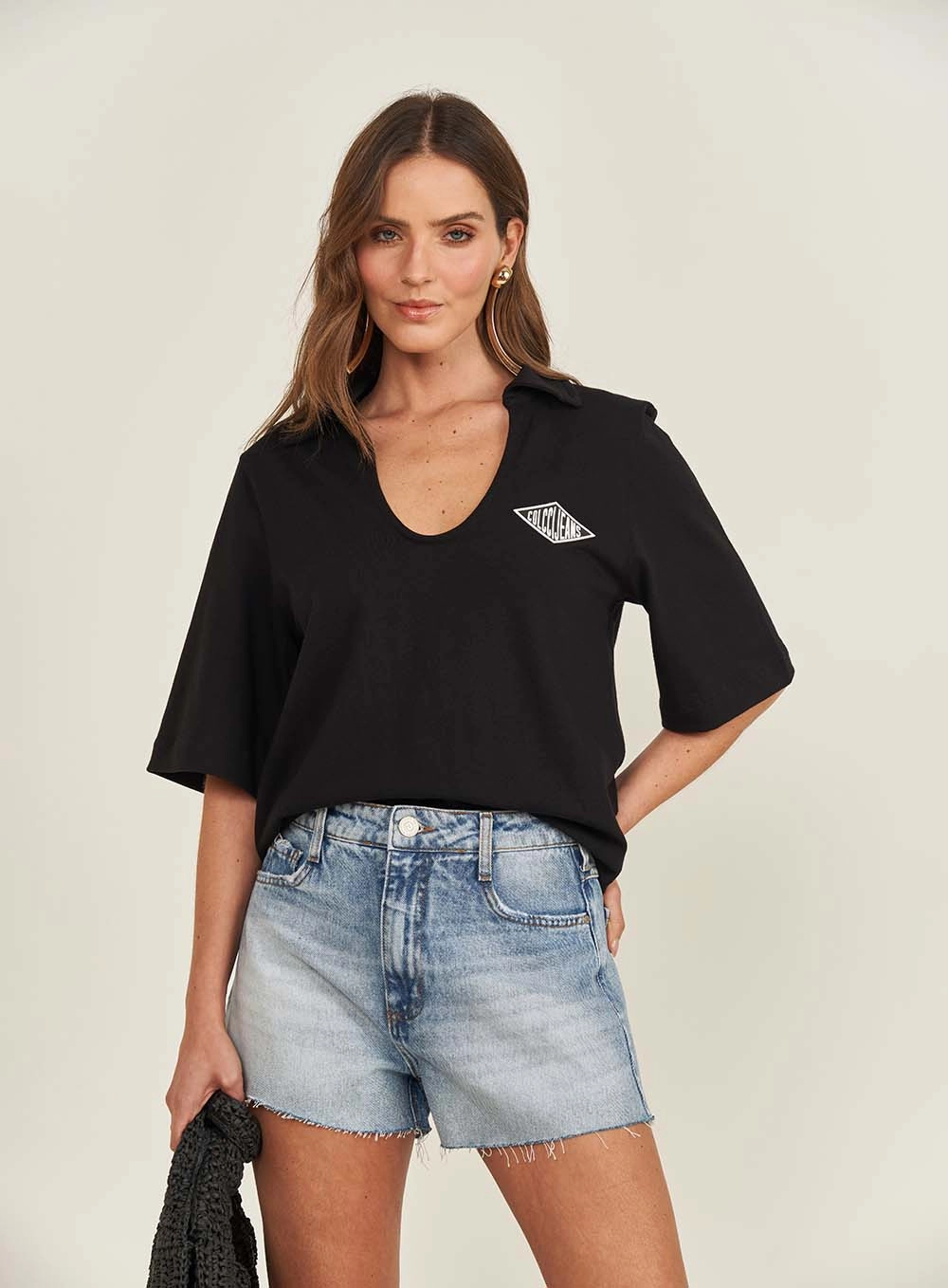 Blusa Colcci Jeans Preto