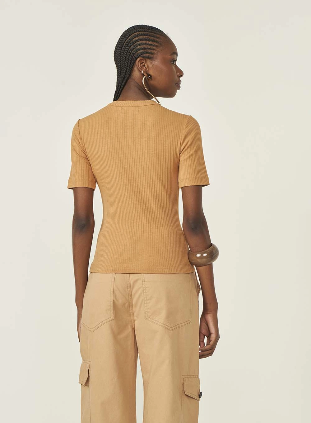 Blusa Canelada Bege