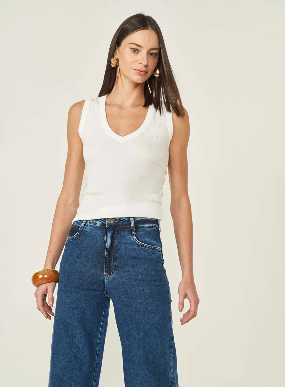 Regata Feminina Slim Canelada Off Shell