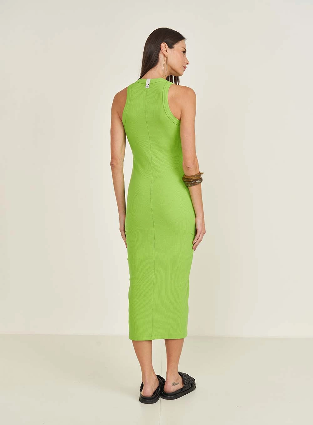 Vestido Canelado Verde
