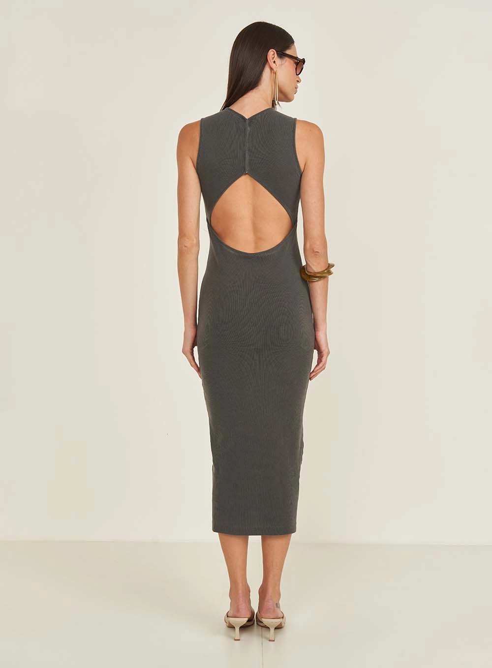 Vestido Canelado Preto
