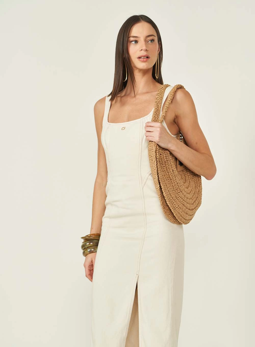 Vestido Sarja Off Shell