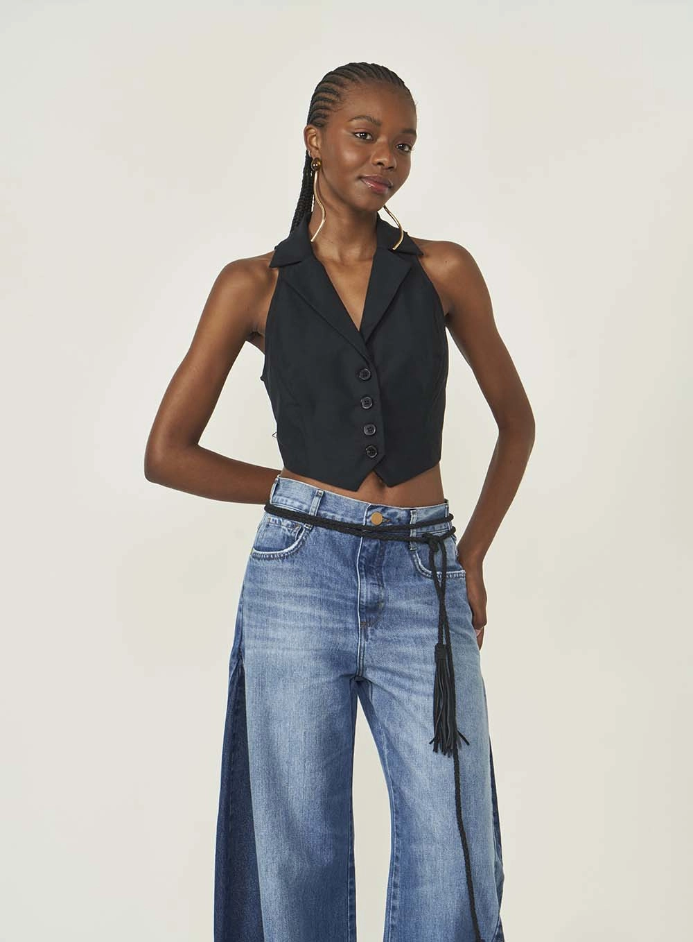 Colete Colcci Jeans Preto