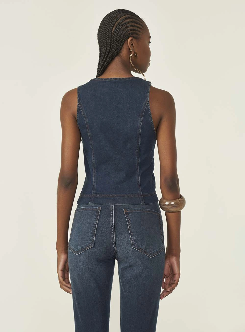 Colete Jeans Alfaiataria Slim Índigo