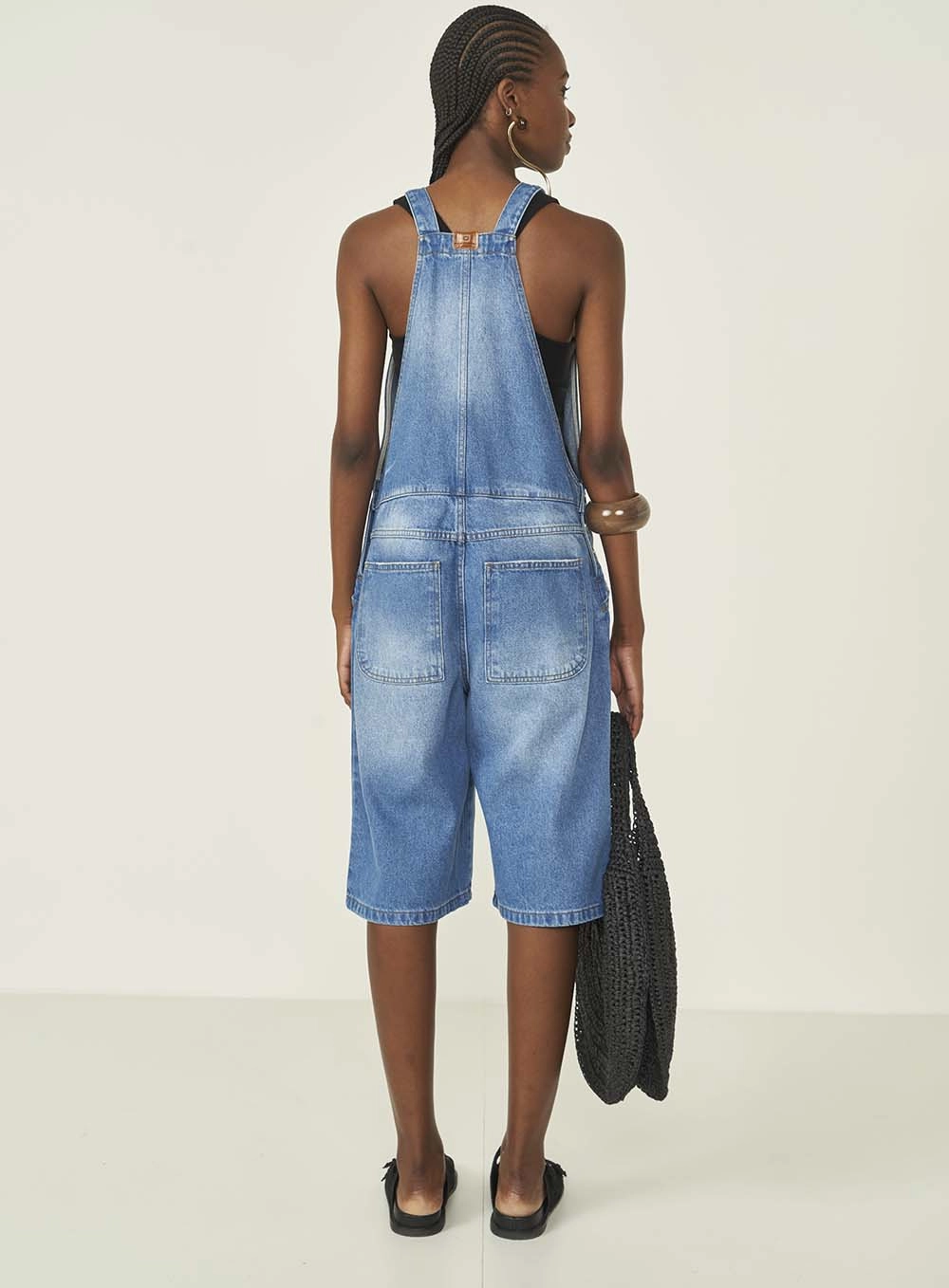 Jardineira Jeans Feminina Comfort Índigo