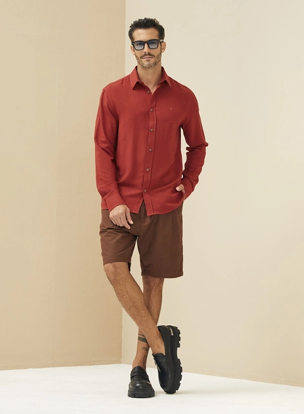Camisa Masculina Relax Em Linho