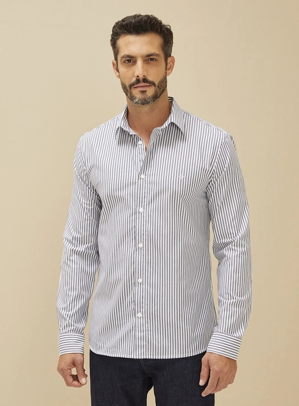 Camisa Listrada Slim Fit