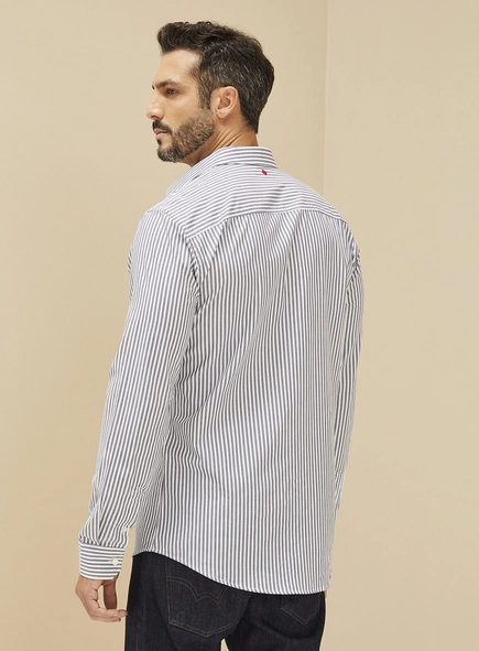 Camisa Listrada Slim Fit