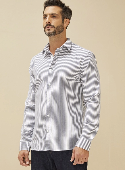 Camisa Listrada Slim Fit