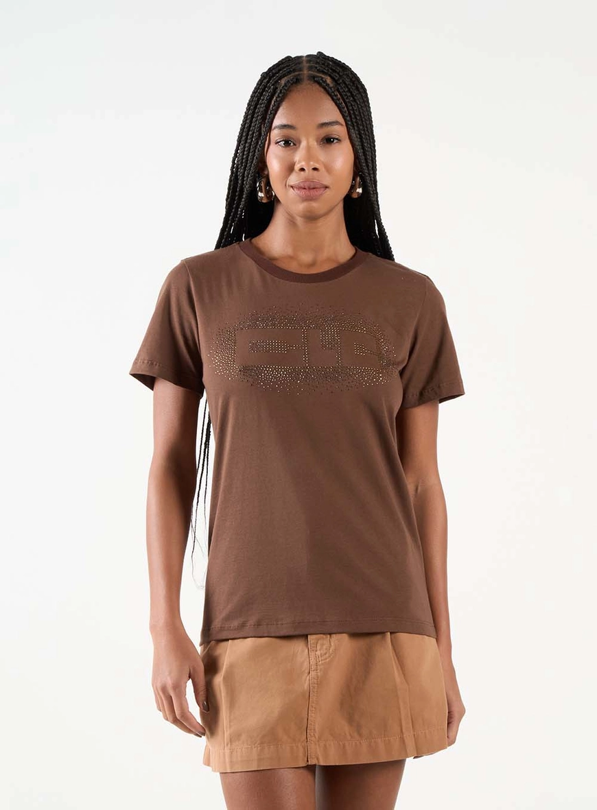 Camiseta Feminina Clássica Básica Marrom 1