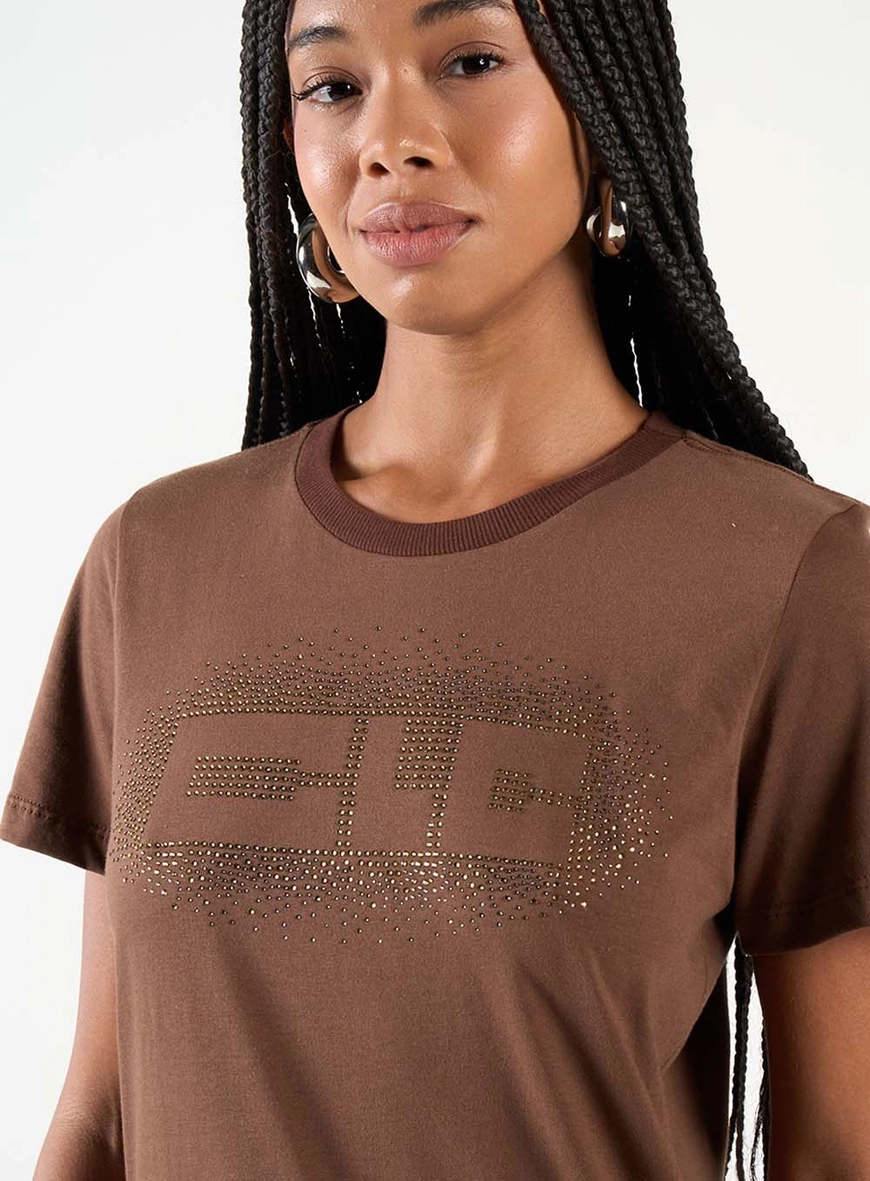 Camiseta Feminina Clássica Básica Marrom 2
